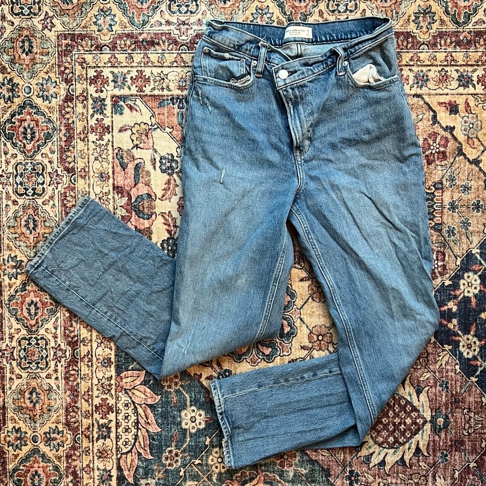 Abercrombie & Fitch Blue Straight Leg Jeans
